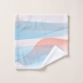 Bleke koraalblauwe abstracte naam bad handdoek (Wasdoekje)
