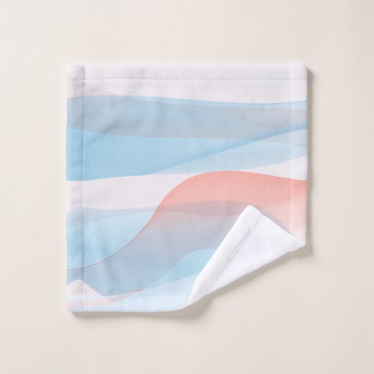 Bleke koraalblauwe abstracte naam bad handdoek (Wasdoekje)