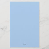 Bleke korenbloem blauw effen kleur briefpapier (Achterkant)