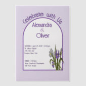 Bleke lavendel aquarel iris vellum bruiloft uitnodigingen (Voorkant)