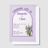 Bleke lavendel aquarel iris vellum bruiloft uitnodigingen (Offset)