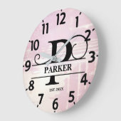Bleke Lavendel Bedrukte P Monogram Grote Klok (Hoek)