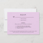 Bleke Lavendel Dinner Options Wedding RSVP II Kaar Kaartje (Voorkant)