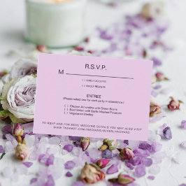 Bleke Lavendel Dinner Options Wedding RSVP II Kaar Kaartje