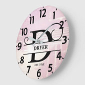 Bleke lavendel distressed D monogram Grote Klok (Hoek)