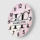 Bleke Lavendel Distressed H Monogram Grote Klok (Hoek)