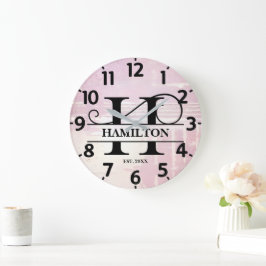 Bleke Lavendel Distressed H Monogram Grote Klok