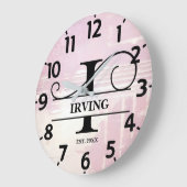 Bleke lavendel distressed I monogram Grote Klok (Hoek)