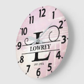 Bleke lavendel distressed L monogram Grote Klok (Hoek)