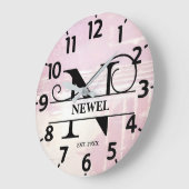 Bleke lavendel distressed N monogram Grote Klok (Hoek)