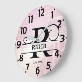 Bleke Lavendel Distressed R Monogram Grote Klok (Hoek)