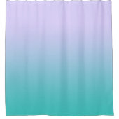 Bleke lavendel en turquoise verloop douchegordijn (Voorkant)