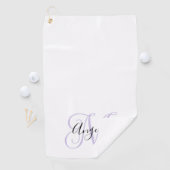 Bleke Lavendel Girly Calligrafie Monogram Golfhanddoek (Insitu)