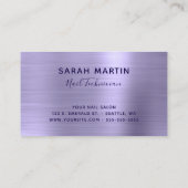 Bleke lavendel Glittery Glam Stylish Signature Visitekaartje (Achterkant)