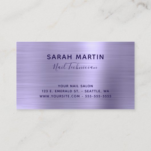 Bleke lavendel Glittery Glam Stylish Signature Visitekaartje (Achterkant)