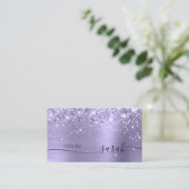 Bleke lavendel Glittery Glam Stylish Signature Visitekaartje (Staand voorkant)