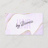 Bleke Lavendel Gouden Glitter Agaat Haarstylist Sa Visitekaartje (Achterkant)