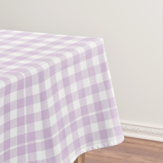 Bleke Lavendel Moderne Geruite Gingham Landelijk Tafelkleed (Voorbeeld)
