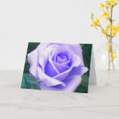 Bleke Lavendel Roos Verjaardag Kaart (Gele Bloem)