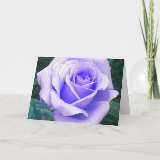 Bleke Lavendel Roos Verjaardag Kaart (Voorkant)