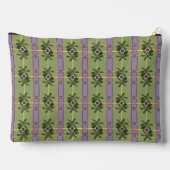 Bleke lavendel strepen met groene accessoiretas etui (Achterkant)