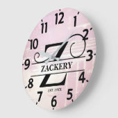 Bleke lavendel verkleurde Z monogram Grote Klok (Hoek)