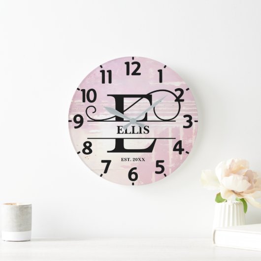 Bleke Lavendel Versleten E Monogram Grote Klok (Huis)