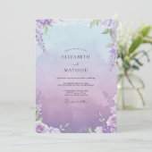 Bleke Lavendel Wisteria Bruiloft Kaart (Staand voorkant)