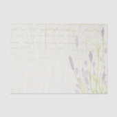 Bleke Lavendelbloemen Script Beige Achtergrond Tissuepapier (Voorkant)