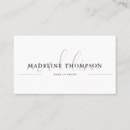 Bleke Lavender Calligraphy Script QR-code Visitekaartje