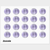 Bleke lavender Silver Glittery Folie 21st Birthday Ronde Sticker (Vel)