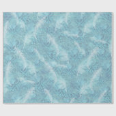 Bleke lichtblauwe patronen met witte veren cadeaupapier (Vlak)