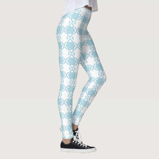 Bleke Lichte Baby Blauw & Wit Pastel Gingham Xs Leggings (Rechts)