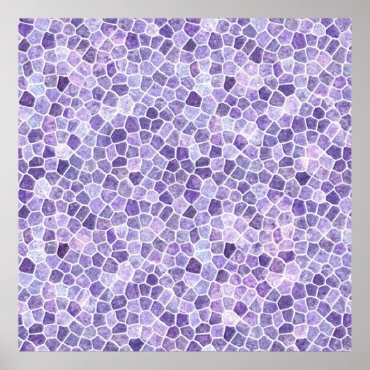 Bleke Lila en Paarse gebundeld patchwork Terrazo P Poster (Voorkant)