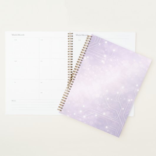 Bleke lila en parelgrijze AI-kunst Planner (Display)