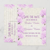  bleke lila florale suspensie aankondigingskaart (Voorkant / Achterkant)