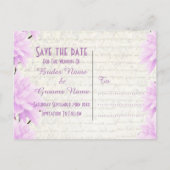  bleke lila florale suspensie aankondigingskaart (Achterkant)