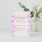  bleke lila florale suspensie aankondigingskaart (Staand voorkant)