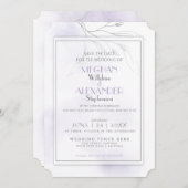 Bleke Lila Waterverf Pewter Willow Branch Save The Date (Voorkant / Achterkant)
