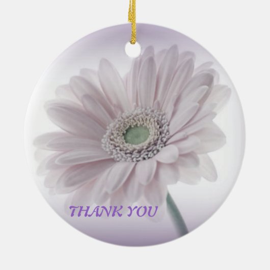 Bleke Lila Zonnebloem Keramisch Ornament (Achterkant)