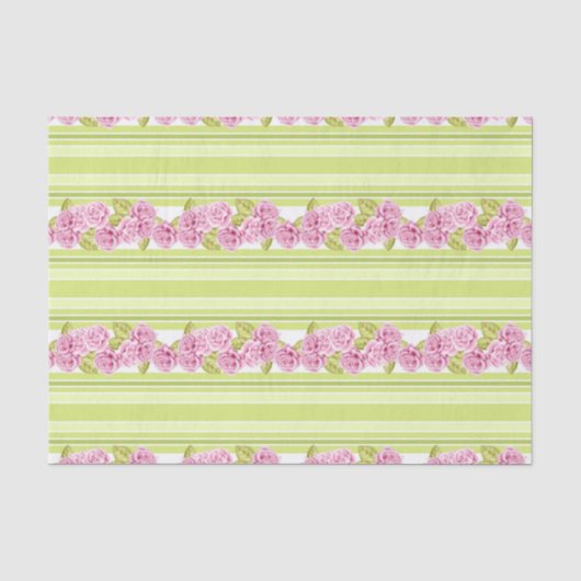 BLEKE LIME GROENE STRIPEN EN DELICATE PINKSTROMEN TISSUEPAPIER (Voorkant)