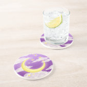 Bleke maan op Paars Zandsteen Onderzetter (Zijkant)