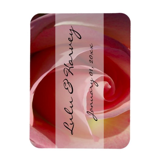 Bleke Maan Roos Persoonlijke Trouwdag Magneet (Verticaal)