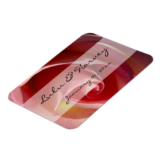 Bleke Maan Roos Persoonlijke Trouwdag Magneet (Linkerzijde)