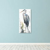 Bleke Majesteit Great Blue Heron Standing Swamp AI Canvas Afdruk (Insitu (Houten vloer))