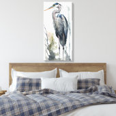 Bleke Majesteit Great Blue Heron Standing Swamp AI Canvas Afdruk (Insitu (Slaapkamer))