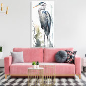 Bleke Majesteit Great Blue Heron Standing Swamp AI Canvas Afdruk (Insitu (Woonkamer))