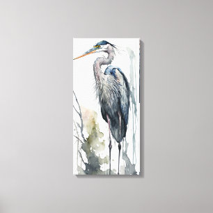 Bleke Majesteit Grote Blauwe Reiger Staand Moeras  Canvas Afdruk
