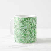 Bleke maragdas en pistachio, geplukt patchwork koffiemok (Voorkant links)