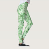 Bleke maragdas en pistachio, geplukt patchwork leggings (Rechts)